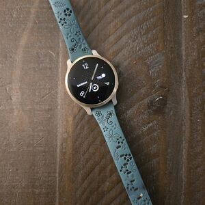 Garmin Smartwatch with Floral Strap - Gold and Green